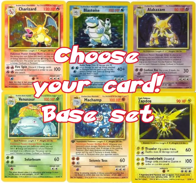 Complete Your Set - Pokemon Base set Unlimited Cards WOTC 1999 - Pick a Card