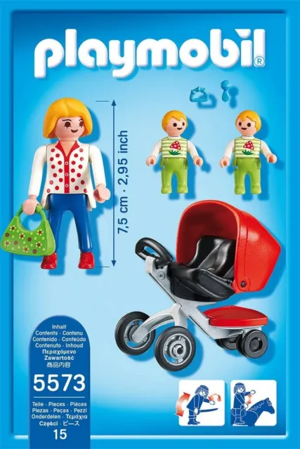 Playmobil City Life 5573 - Maman avec jumeaux et landau