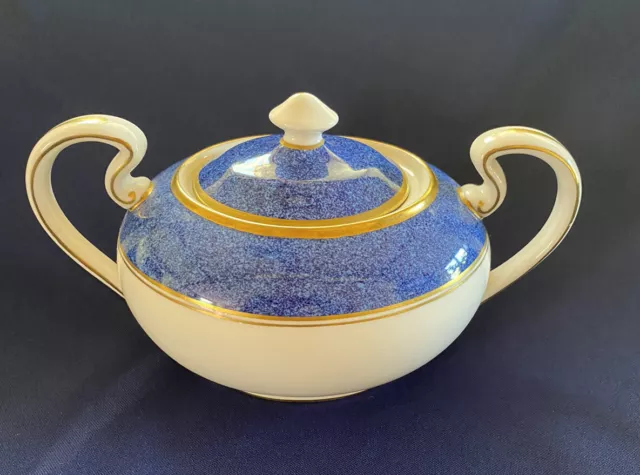 Aynsley Sheraton Sugar Bowl Powder Blue Lidded & Two Handled  1970s