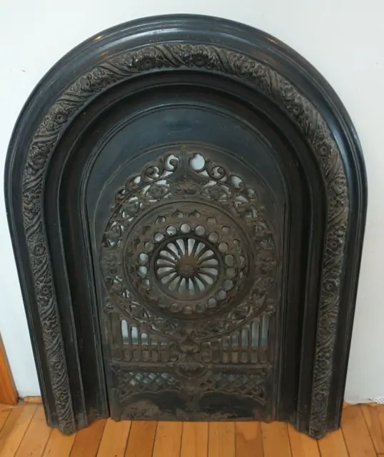 Fireplace Summer Cover Mantle Cast Iron Antique Bent Victorian
