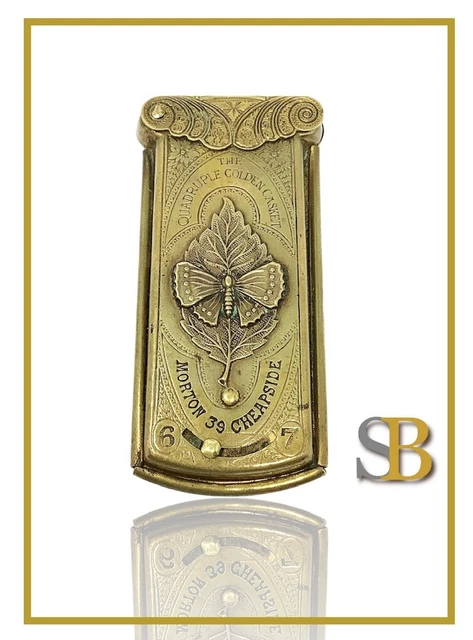 Antique 1868 Victorian "Morton 39 Cheapside" London Butterfly Needle Case