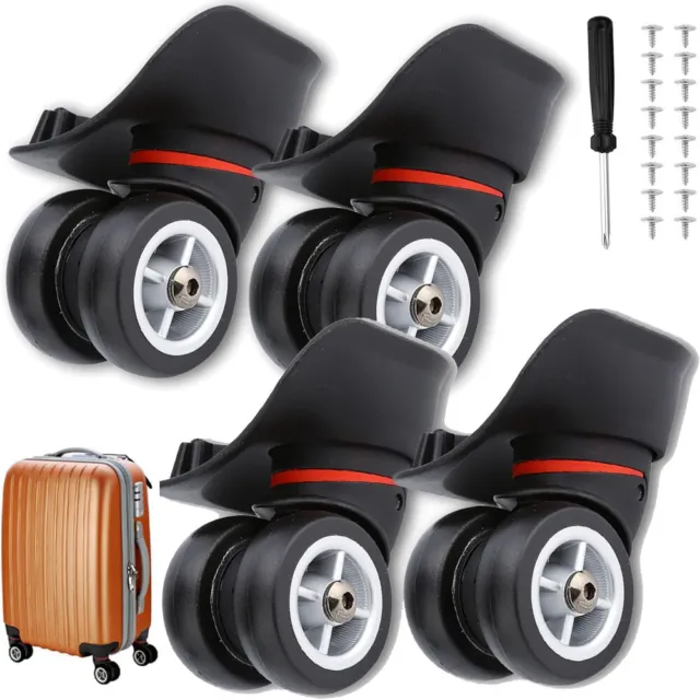 2 Pairs Replacement Luggage Wheels 360° Swivel Spare Caster Suitcase Quiet AUS