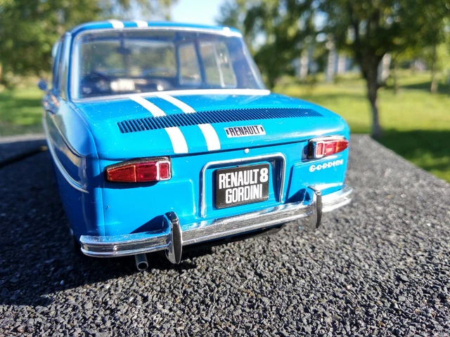Renault 8 Gordini Solido 1/18 1967 - Gris, Rallye, Boîte Vitrine (état Proche Neuf)