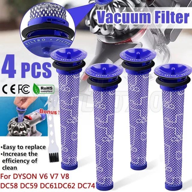 4 Pack Pre Filters For Dyson V6 V7 V8 Animal Absolute Cordless Vacuum Cleaner AU