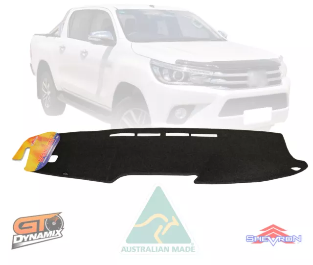 TUFF Canvas Seat Covers +Dash Mat For Toyota Hilux WORKMATE 2 SEAT 10/2015-24 3