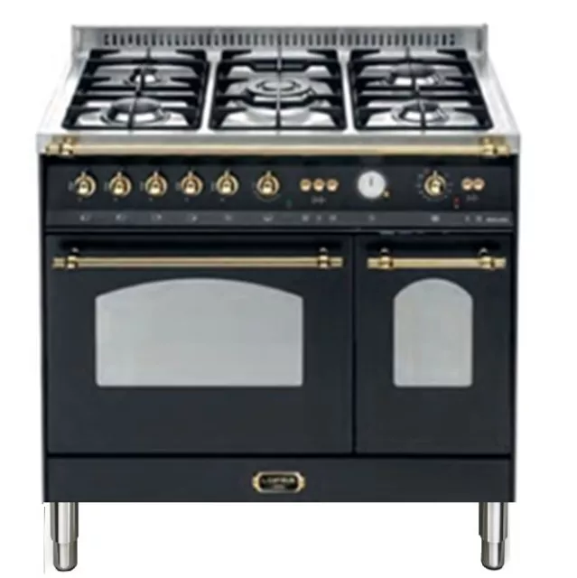 LOFRA - DOLCEVITA - GAS - DOUBLE OVEN 90cm - RNMD 96 GVGTE/ CI - BLACK Messing F