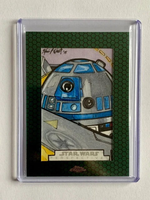 Scheda schizzo 2015 Star Wars Chrome Perspectives R2-D2 di Kevin P. West
