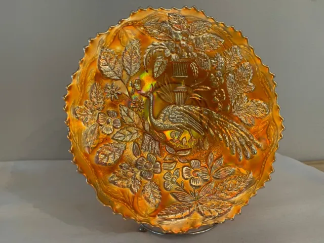 Fenton Marigold Peacock and Urn Plate