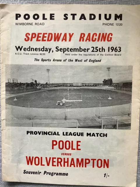 Poole v Wolverhampton - Special end-of-season programme, 25 September 1963