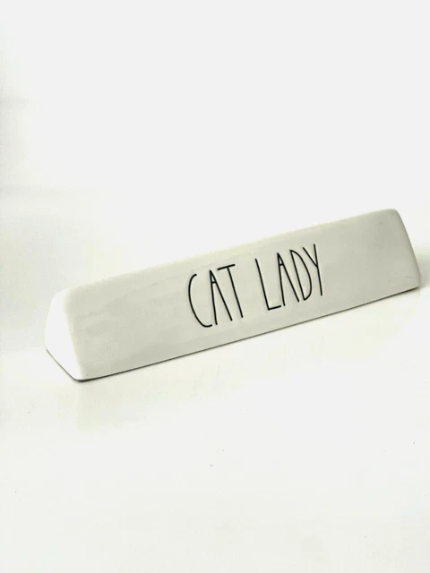 Rae Dunn CAT LADY Desk Sign Paperweight Kitchen