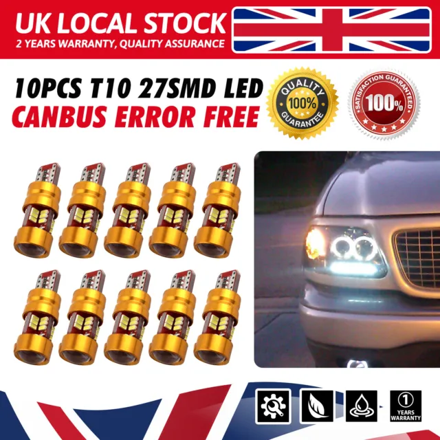 T10 501 Super Bright LED White Side Light Interior Bulbs Canbus Error Free UK