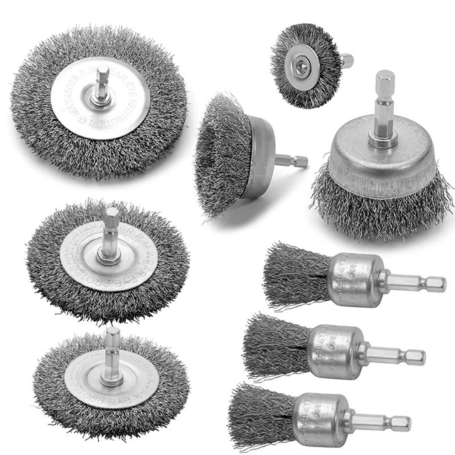 9 pezzi set bustina filo grezzo ruota coppa penna per trapano, carbonio N5U5