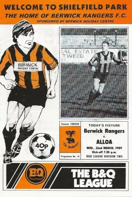 Berwick Rangers v Alloa Athletic (Promoted) Scottish League 22nd March 1989