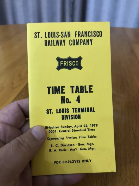 Vintage 1979 Frisco Train Time Table #4 Railroad Book St Louis San Francisco 2