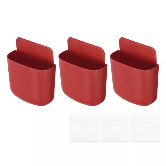 Remoto Control Soporte, 3pzs Pared Montaje Pegajoso Organizador para Casa, Rojo