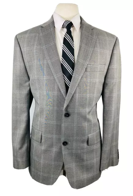 Michael Kors Mens 42R Gray Check Soft Blazer Sport Coat Suit Jacket