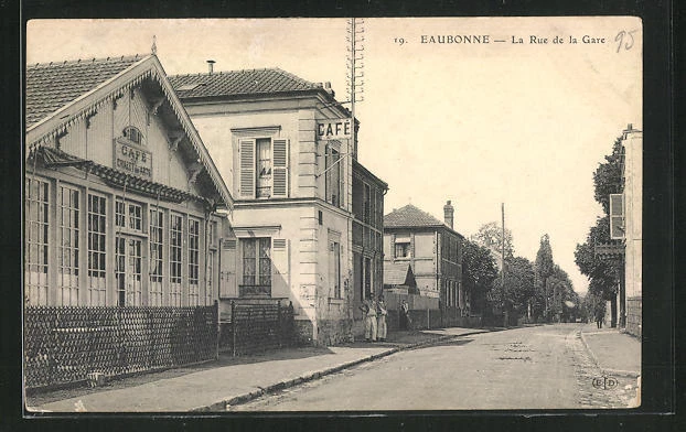 CPA Eaubonne, La Rue de la Gare