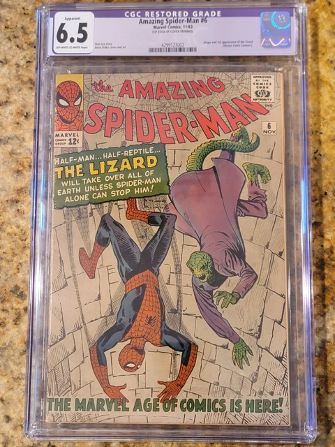 1963 Marvel Comics Amazing Spider-Man 6 CGC 6.5. 1st Appearance of the Lizard