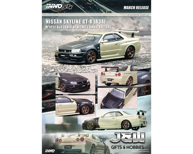 INNO64 NISSAN SKYLINE Gt-r R34 M Spec Nur Réglé Par Nismo Omori Usine 1 ...