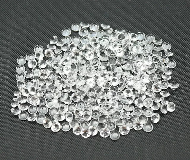 Natural White Topaz 3 MM Round Diamond Cut Loose AAA Brazilian Gemstone Lot 2