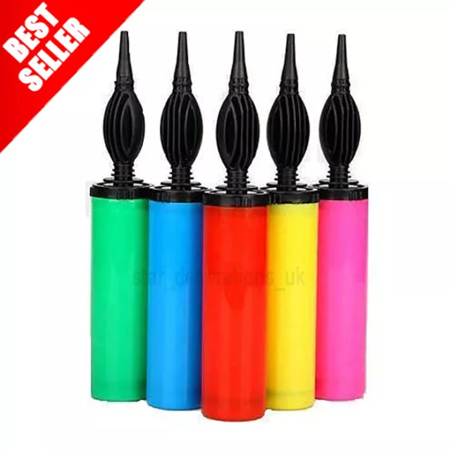 5pc BALLOON PUMP SET WITH TIE TOOL HAND HELD PORTABLE AIR INFLATOR PARTY TOOL UK