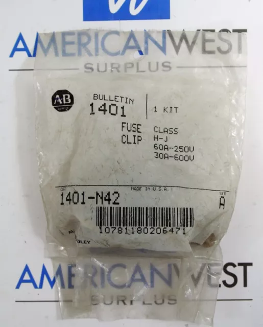 1401-N42 Allen Bradley BUL 1401 Fuse Clip Class H-J 60A 250V 30A 600V NEW