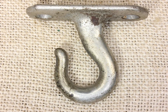 Old Plant Hook Porch Lamp Ceiling Cast Iron Wash Line Nickel Galvanized Vintage 2
