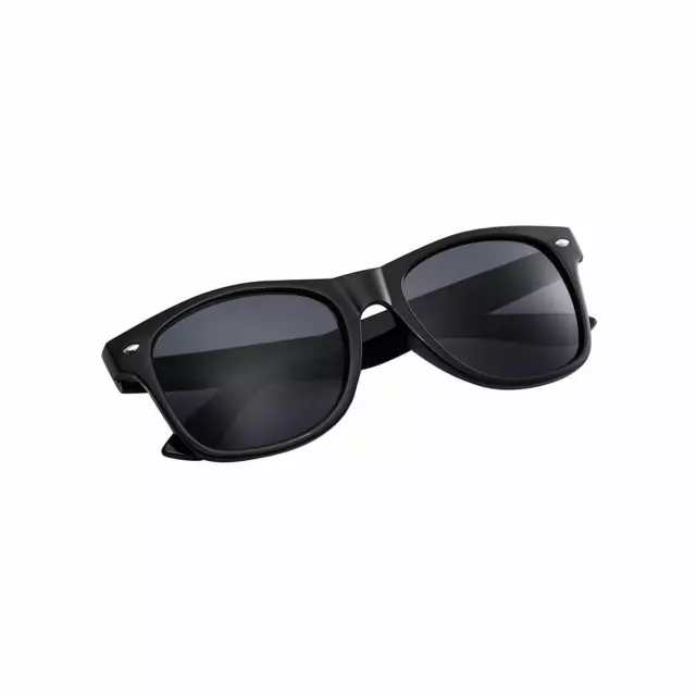 Schwarze Sonnenbrille Herren Damen Unisex UV400 schwarze Gläser Retro Classic 3