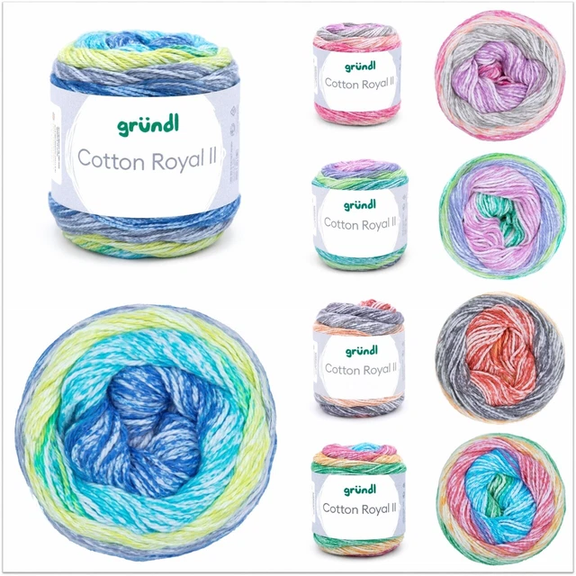 100g Gründl Cotton Royal Farbverlauf Bobbelgarn Stricken Häkeln GP 59,90€/1kg