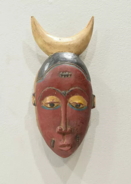 African Mask Wood Crest Baule Tribe Mask