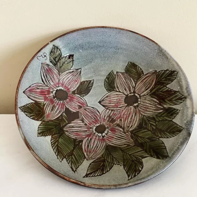 Chelsea England Floral Pottery Bowl Artist Signed