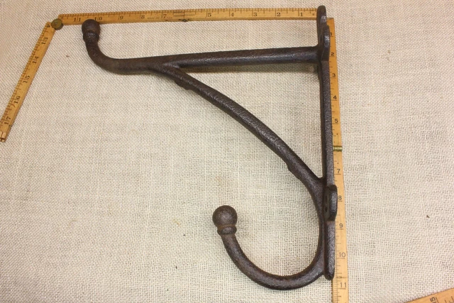 Old Harness Hook Coat Tack Vintage 1800’S Barn Find Cast Iron Large 11” Size 3