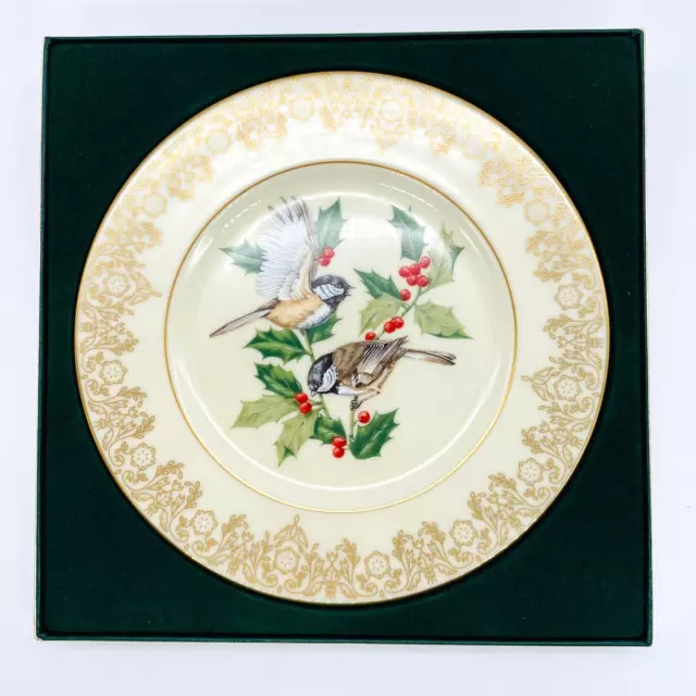 Lenox Garden Bird Collection 1988 Chickadee Plate 8.5” USA New in Original Box