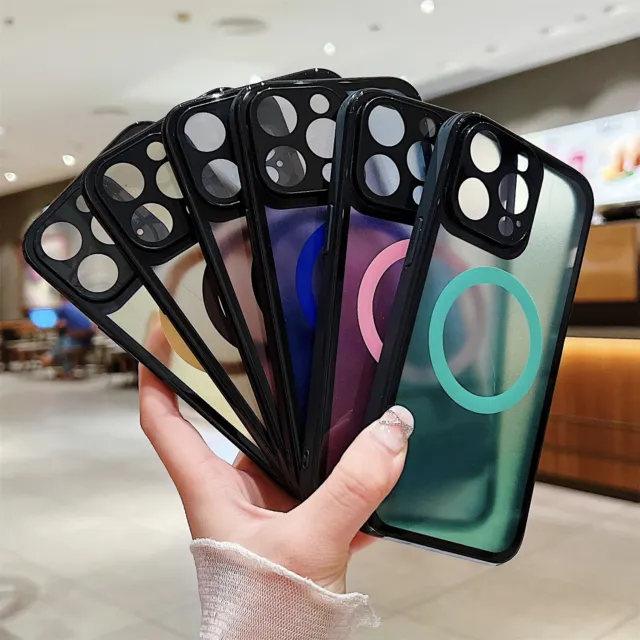 Mag Safe Case for iPhone 14 Pro Max 13 12 Gradient Colorful Lens Protect Cover