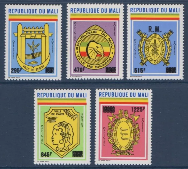 MALI - TB timbres de SERVICE n° 34 à 38 YT **, cote: 37 € !