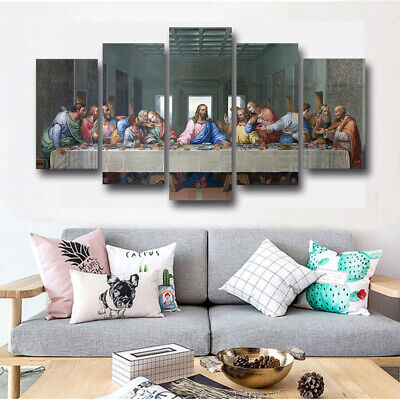 Last Supper Jesus 5 Pieces canvas Wall Art Picture Poster Home Decor