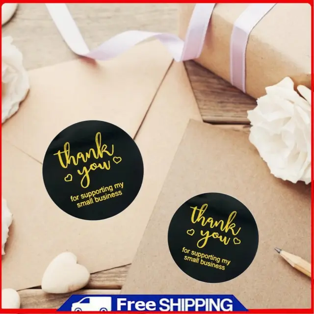 500pcs Gold Foil Thank You Stickers Labels Roll for Scrapbooking (1.5 inch) .