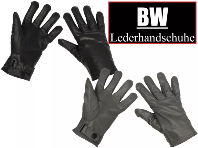 BW Lederhandschuhe ✅ grau ✅  schwarz ✅ gefüttert Bundeswehr Winter ✅  Handschuh