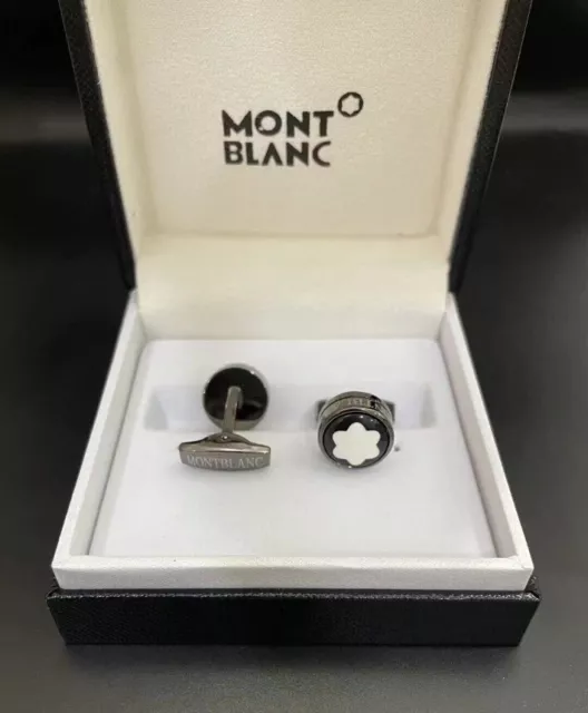 Montblanc Noir Boutons De Manchette Black Cufflinks