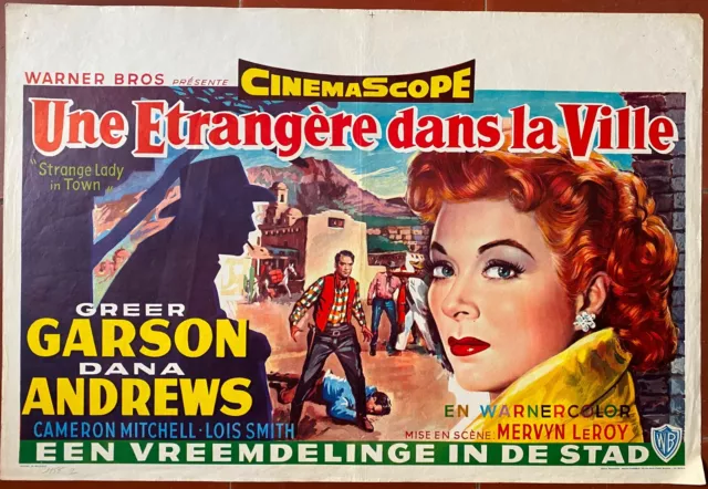 Affiche Belge UNE ETRANGERE DANS LA VILLE Strange lady in town GREER GARSON 1955