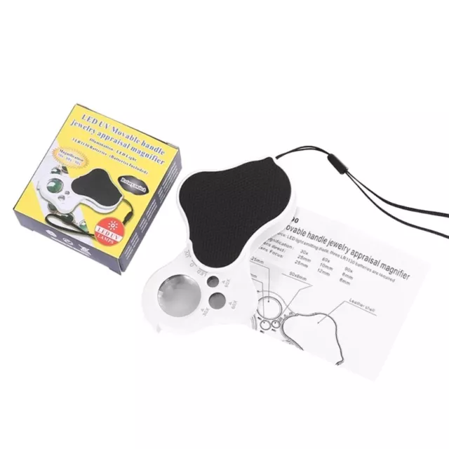 Folding Loupe Jewelry Magnifier for Jewelers Eyes Rock Stamps Coins 30X 60X 90X