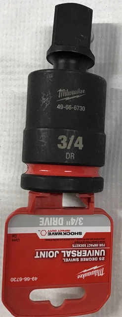 Milwaukee 49-66-6730 SHOCKWAVE Impact Duty 3/4-Inch Drive Universal Joint 4x