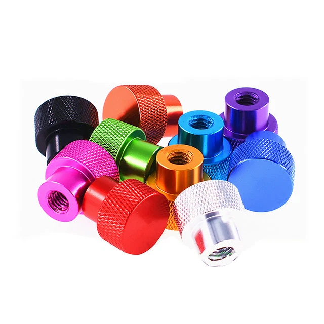 6#,1/4,3/8 Unc Hand Grip Knobs Nut Aluminum Alloy Knurled Thumb Nut Blind Hole