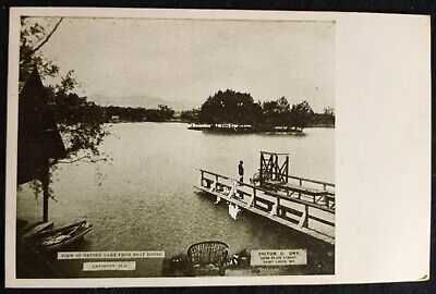 Oxford Lake Park Boat Dock Island Anniston Alabama AL c1900s Undivided Postcard