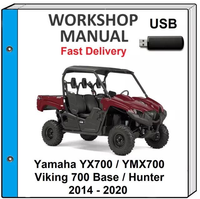 Yamaha Xv700 Viking 700 Ymx 700 2014 - 2020 Service Repair Shop Manual Usb