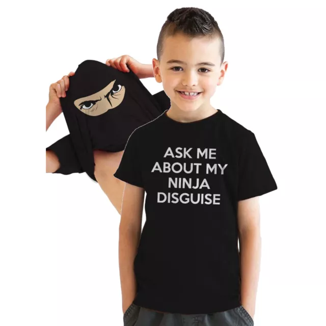 Youth Ask Me About My Ninja Disguise T Shirt Funny Cool Costume Novelty Gift Tee