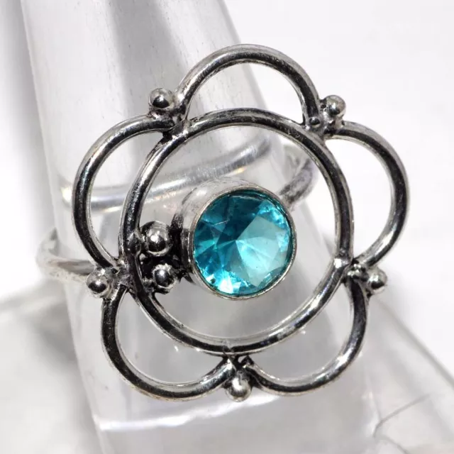 BLUE TOPAZ 925 Silver Plated Gemstone Handmade Ring US 9.5 New Arrival ...
