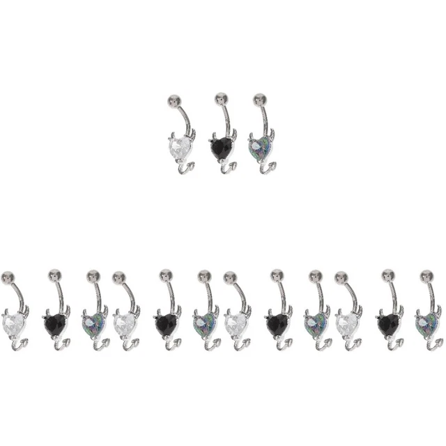 15 Pcs Unghie Dell'ombelico Anelli in Acciaio Semplice Anello