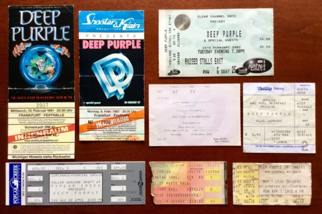 DEEP PURPLE Concert ticket set of 8 BLACKMORE GILLAN LORD GLOVER PAICE Free ship