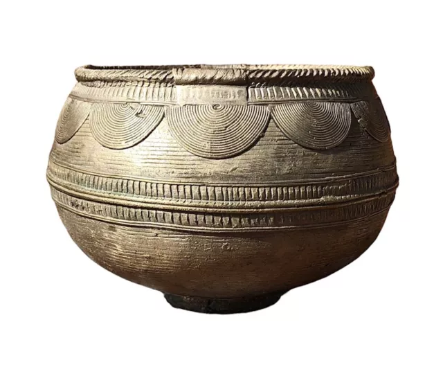 Vintage Brass Dhokra Indian Rice Bowl / Pot